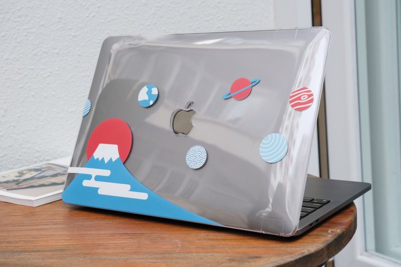 星球与富士山 防摔MacBook Case - 平板/电脑保护壳 - 塑料 透明