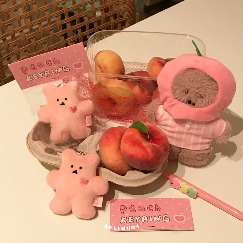 水蜜桃 Chanibear 钥匙圈 - 玩偶/公仔 - 其他人造纤维 粉红色
