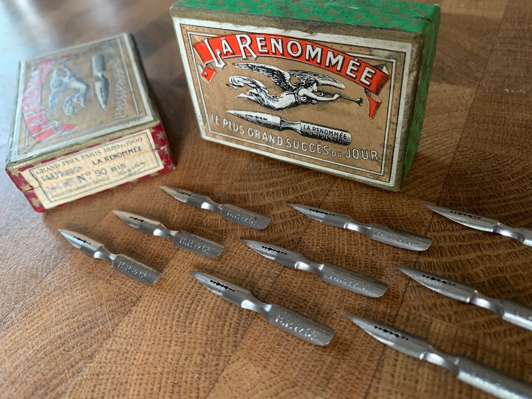 1930年代 法国老笔尖 B&P Cle La Renommee N. 90 沾水笔尖 EF - 蘸水笔 - 其他金属 