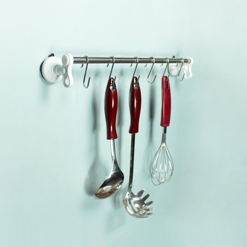 dipper 强力吸盘壁挂(中)-厨具挂架套组(S钩6入) - 收纳用品 - 其他金属 银色