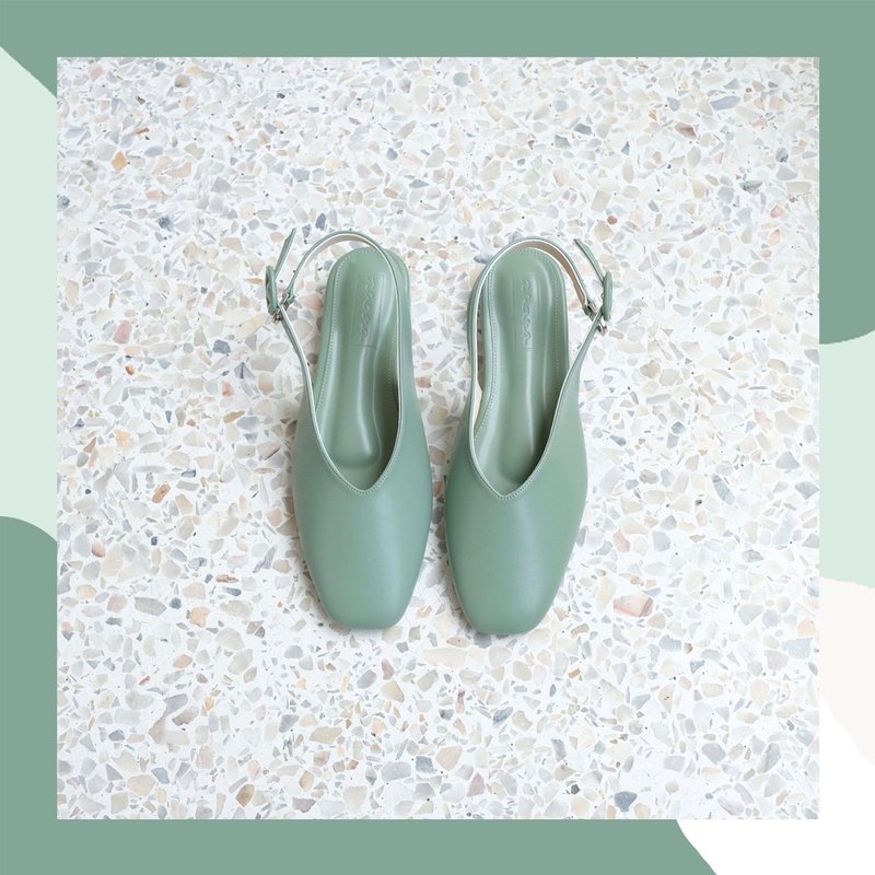 Thara - Marnie Sandals Shoes - Sage Green - 女款休闲鞋 - 人造皮革 绿色