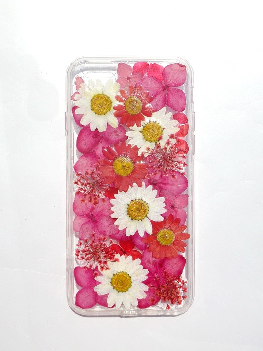 Anny's workshop手作押花手机保护壳，适用于iphone 6/6S，争艳 (透明软边壳) 现货 - 手机壳/手机套 - 塑料 红色