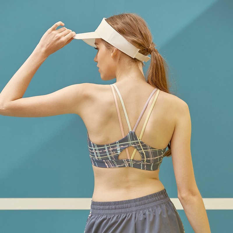 Color Cross Bra - Navy - 女装运动衣 - 其他人造纤维 蓝色