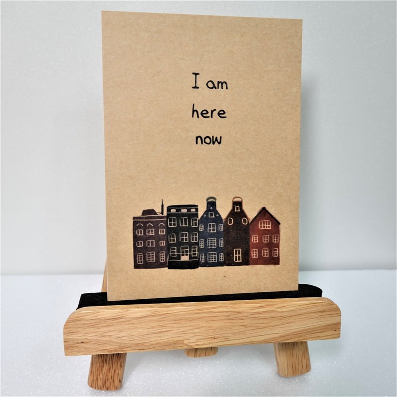 I am here now - 我在欧洲小镇旅行牛皮纸明信片 - 卡片/明信片 - 纸 