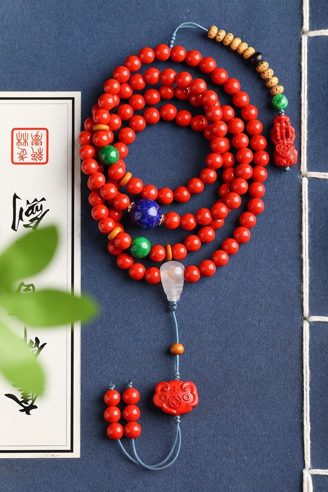 天然原矿朱砂精品红砂108颗佛珠手链项链朱砂含量高达95% - 手链/手环 - 宝石 