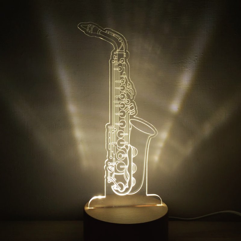 WD 原木夜灯 - 萨克斯风    管乐 / 音乐 / 夜灯 / MUSIC - 灯具/灯饰 - 木头 咖啡色