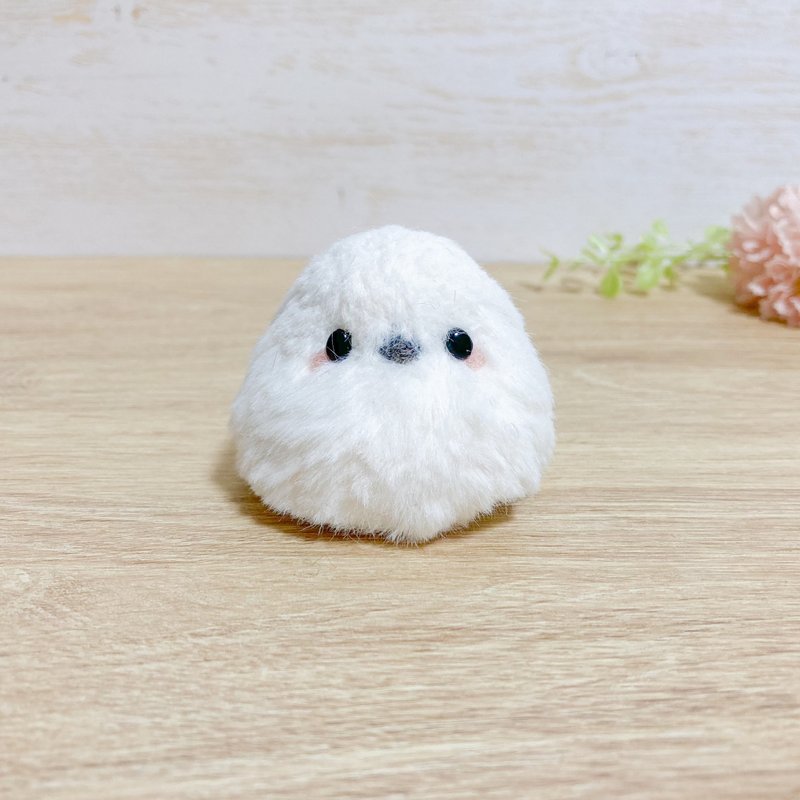 蓬松棉花糖岛江羊毛毡吉祥物，也可用作包饰蓬松棉花糖岛江植绒毛毡娃娃装饰摆件毛绒玩具钥匙扣小鸟 - 玩偶/公仔 - 羊毛 白色