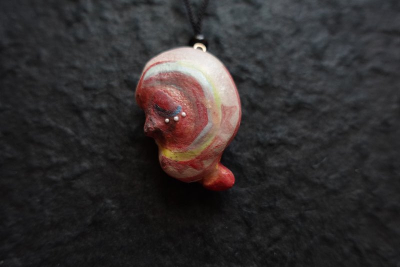 原创手工陶瓷项链红豆相思人偶小众浪漫梦幻配饰吊坠设计饰品礼物 - 项链 - 陶 红色