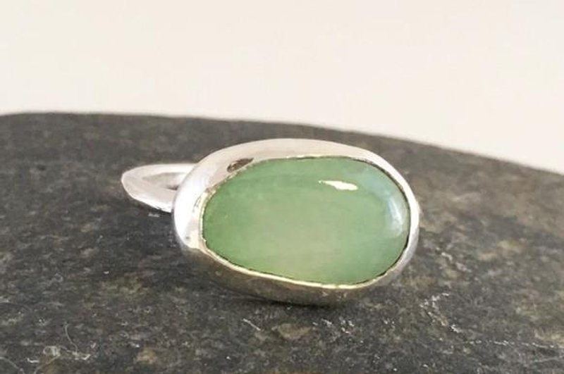 Burmese natural jade SV ring No. 11 - 戒指 - 宝石 