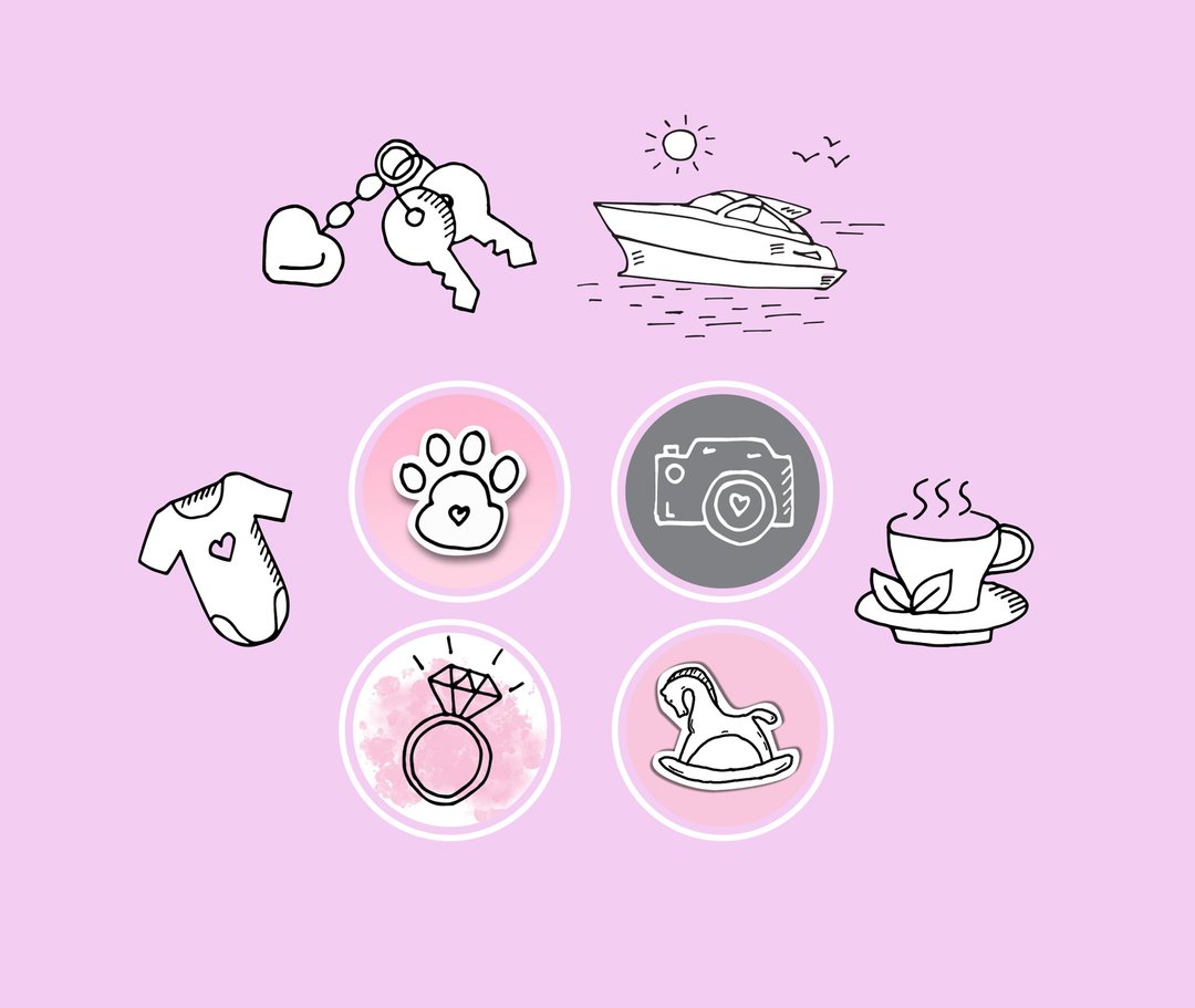 CUSTOM Instagram Highlight Covers, Hand drawn icons for your social media - 电子手绘真人画像/绘画/插画 - 其他材质 