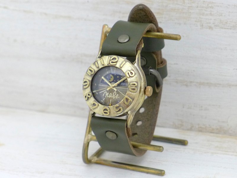 Handmade Watch Index1-BS & M Men's 32mm Brass Sun & Moon (64B-S & M) - 男表/中性表 - 铜/黄铜 金色