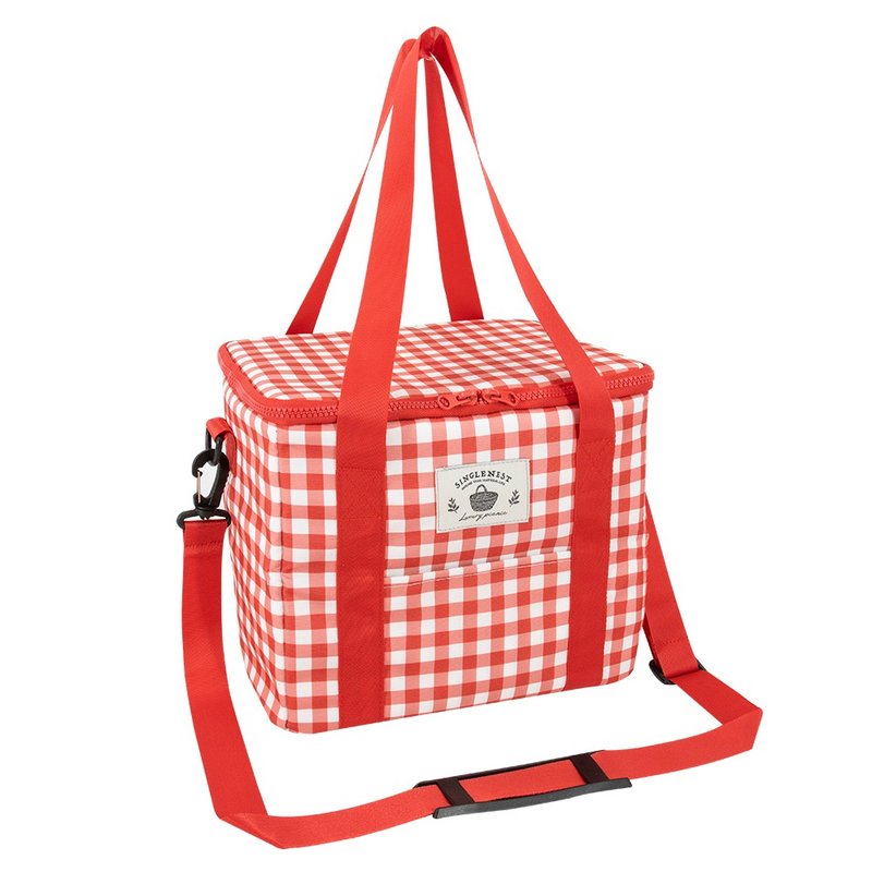 10L 防泼水保温袋 保冷袋 红格款 台湾手工制造 - 露营用品 - 聚酯纤维 