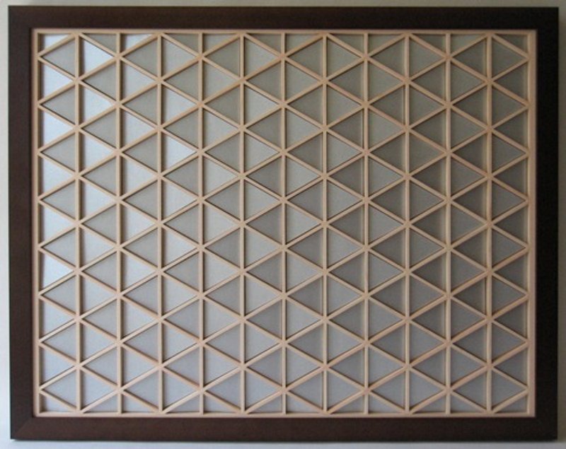 Kumiko Art Panal Silver Triangular scale - 墙贴/壁贴 - 木头 