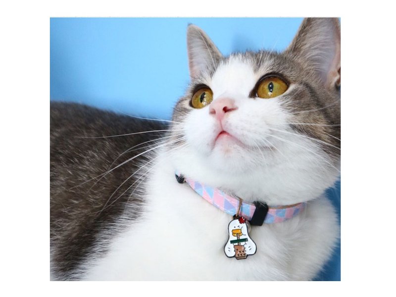 【iC原创】手工猫狗无声项圈奶茶鸭 - 项圈/牵绳 - 其他材质 