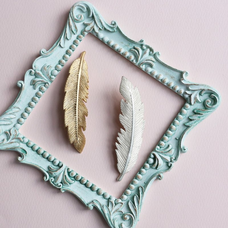 日本制手工饰物－羽毛发饰 - 发饰 - 其他金属 金色