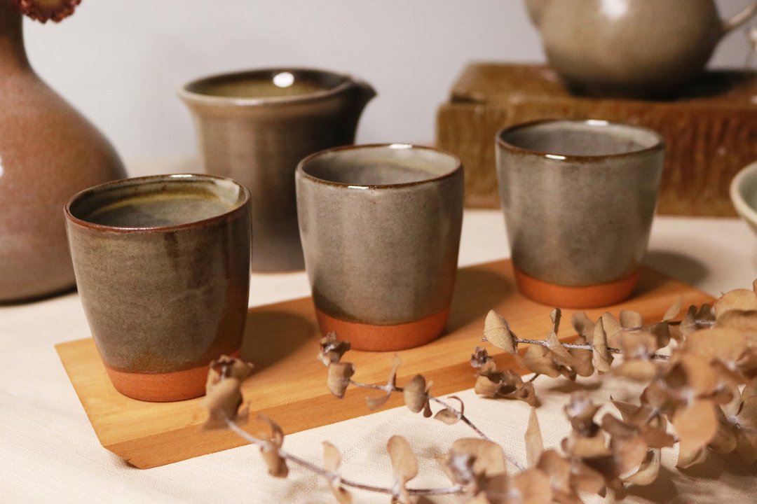 灰岚葡萄灰小杯 - 茶具/茶杯 - 陶 