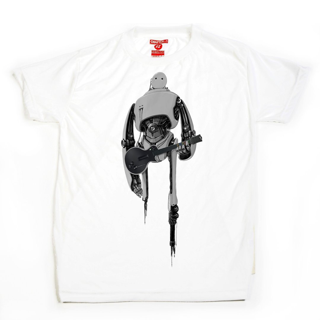 Robot unisex men woman cotton mix Chapter One T-shirt - 男装上衣/T 恤 - 棉 白色