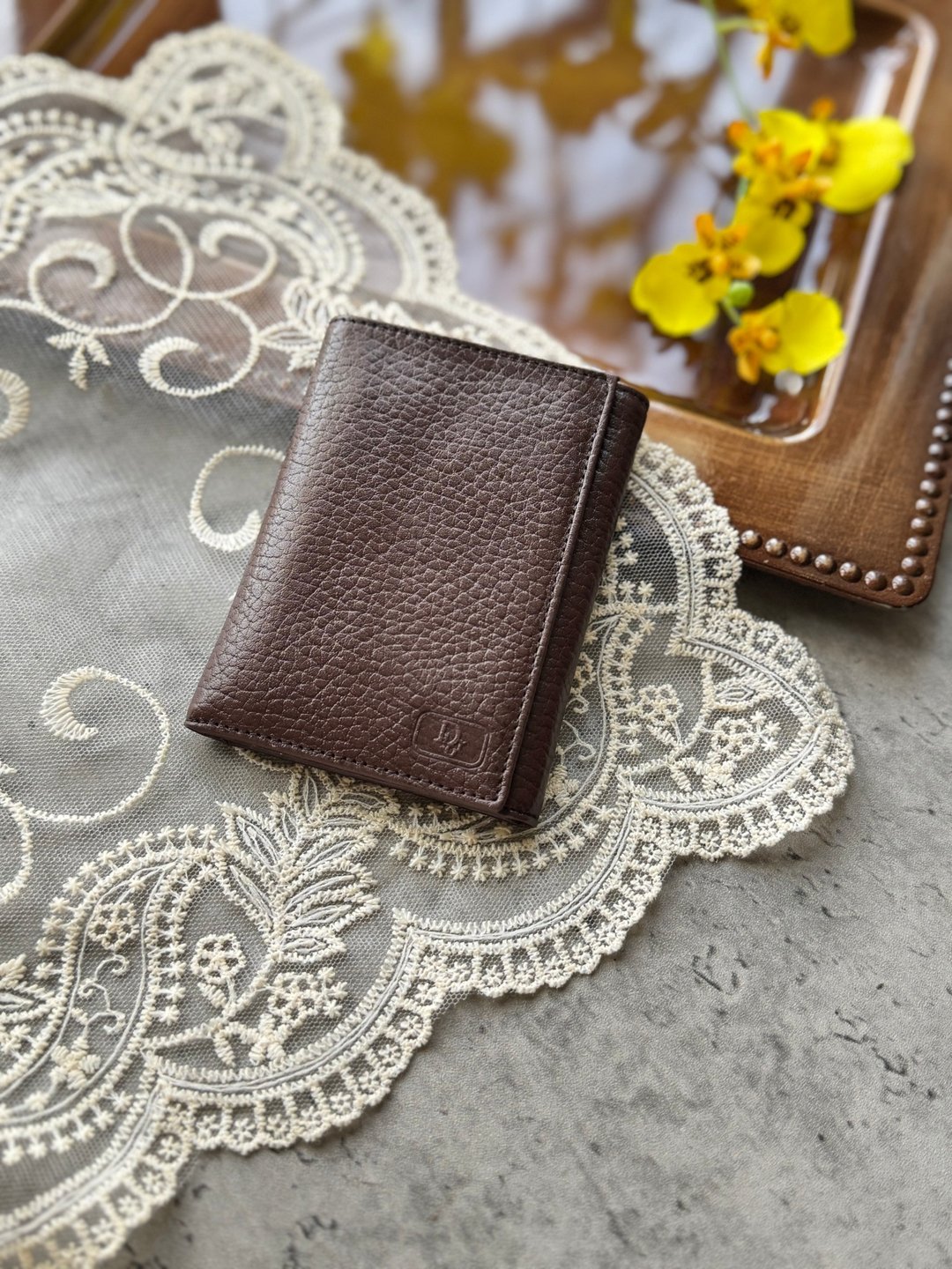 中古正品 Christian Dior 迪奥真皮三折片夹 卡夹 短夹 银包 送礼 - 皮夹/钱包 - 真皮 咖啡色