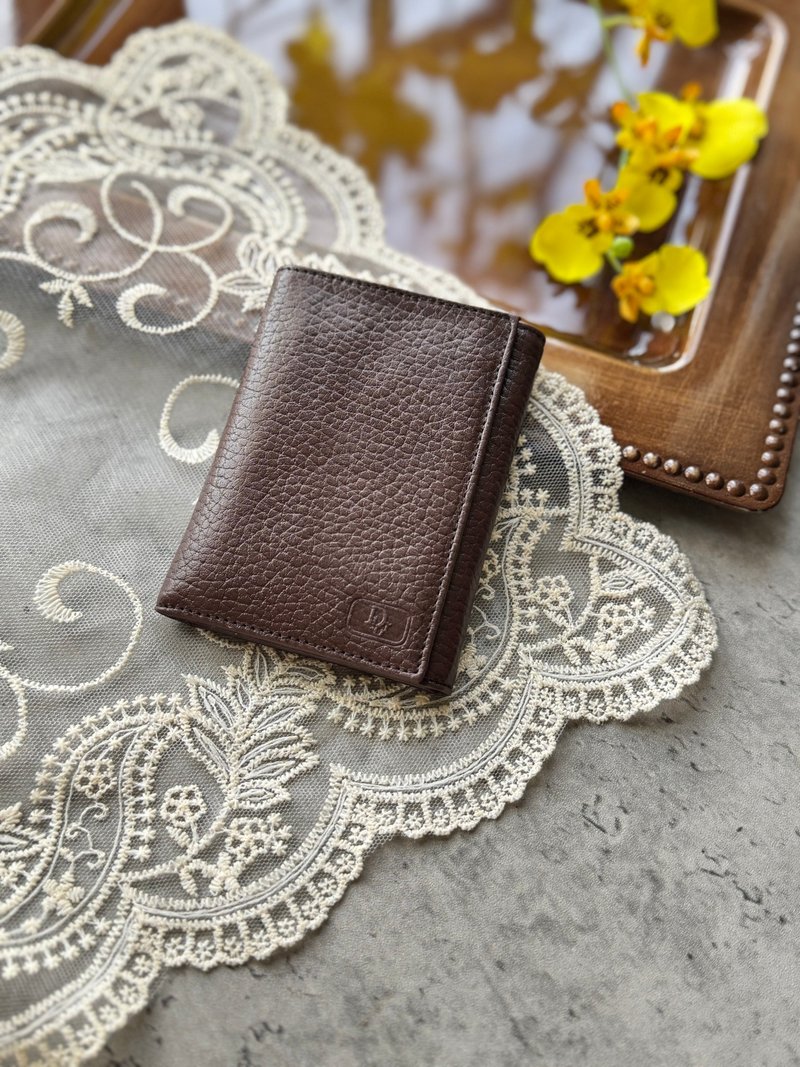 中古正品 Christian Dior 迪奥真皮三折片夹 卡夹 短夹 银包 送礼 - 皮夹/钱包 - 真皮 咖啡色