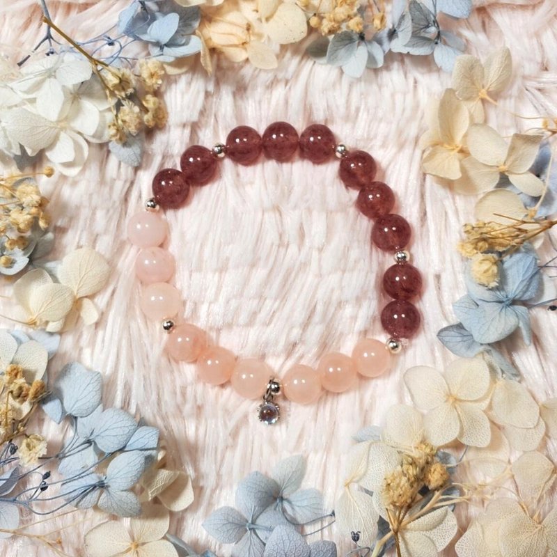 现货 粉水晶 草莓晶 【人缘花满】人缘爆棚手链 - 手链/手环 - 水晶 红色