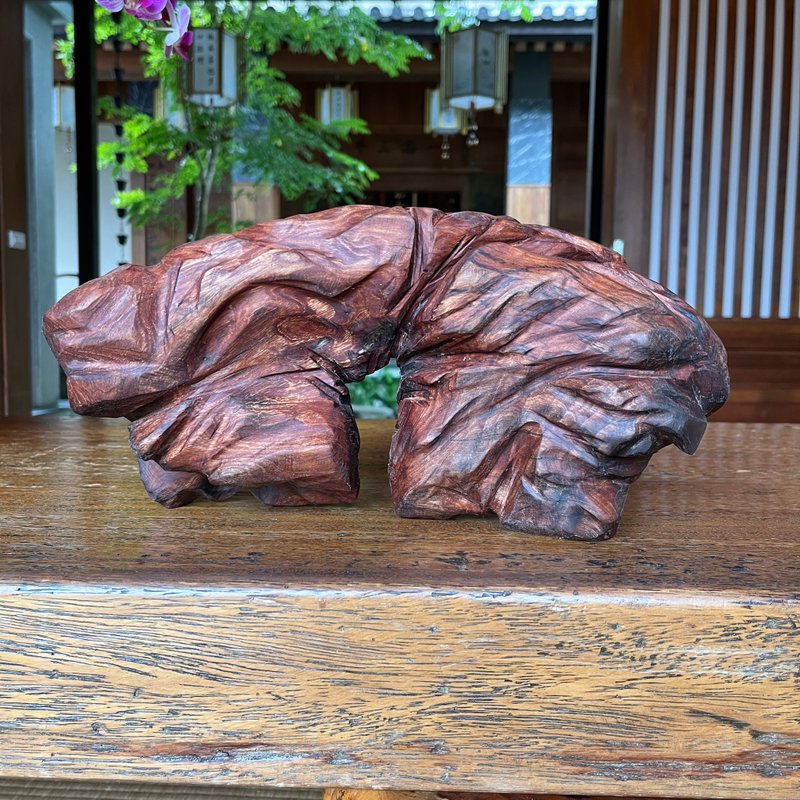 心流光罅 VII　木雕摆件　艺术件 - 摆饰 - 木头 咖啡色