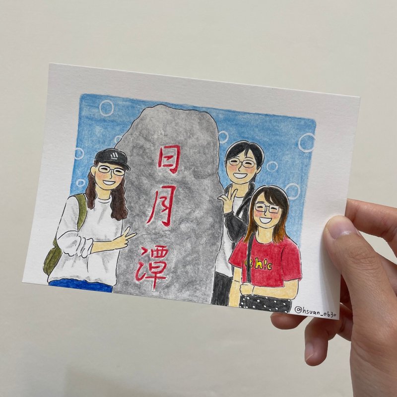 有温度的明信片   似颜绘/定制化/卡片/人像/情侣/生日 - 卡片/明信片 - 纸 白色