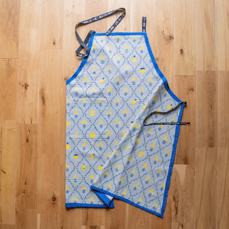 职人插画围裙 : 含羞草与黄色食物派对 - 围裙 - 棉．麻 红色