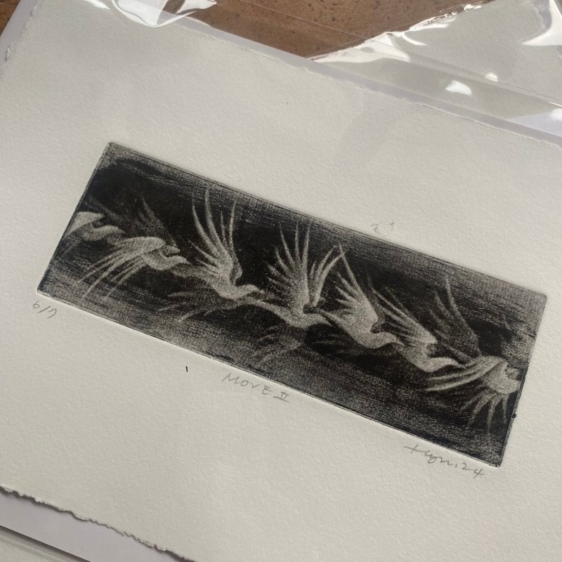 凹版限量版画 - MOVE II - 海报/装饰画/版画 - 纸 灰色