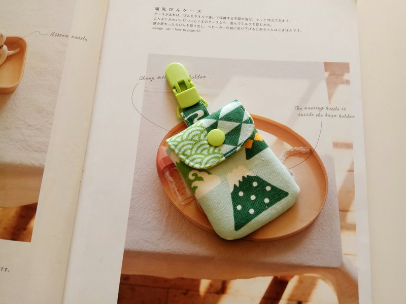 绿 富士山弥月礼物 平安符袋 香火袋 平安福袋 - 围嘴/口水巾 - 棉．麻 绿色