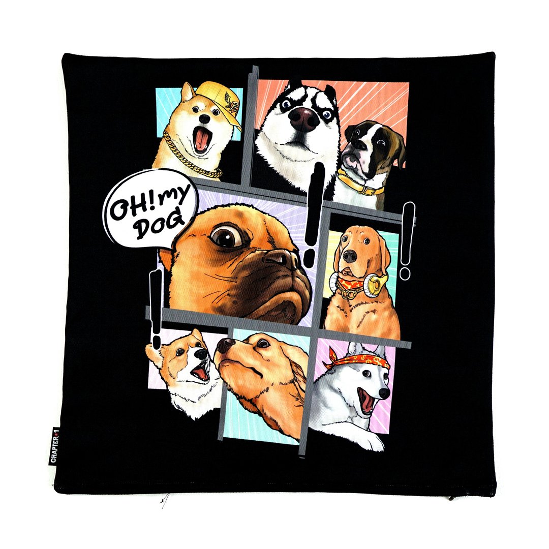 Oh! MY dog pillow case New arrival Gift New Year - 枕头/抱枕 - 棉 黑色