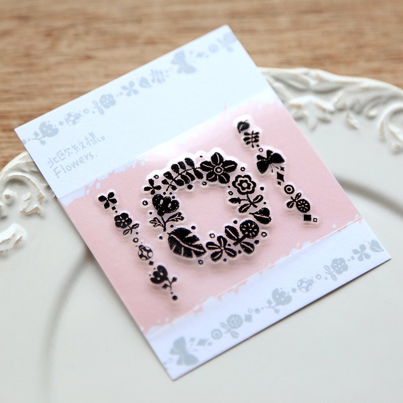 OURS转印装饰贴纸 - 北欧纹样简约花礼 - 贴纸 - 塑料 黑色