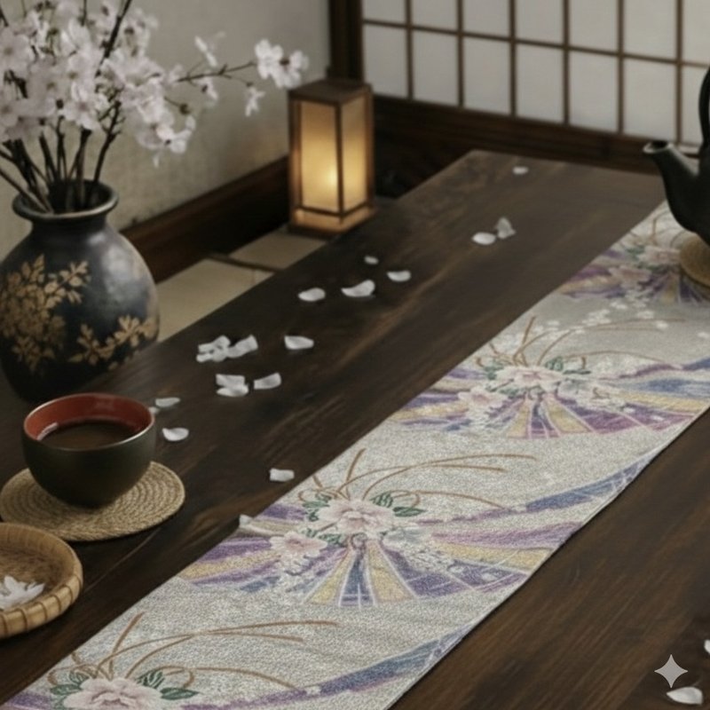 腰带改造 挂饰 桌旗 豪华银底配扇与花 - 墙贴/壁贴 - 丝．绢 透明