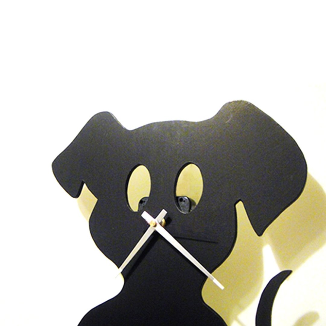 手工木作创意时钟 黑眼逗逗 - 贵宾 - 时钟/闹钟 - 木头 咖啡色
