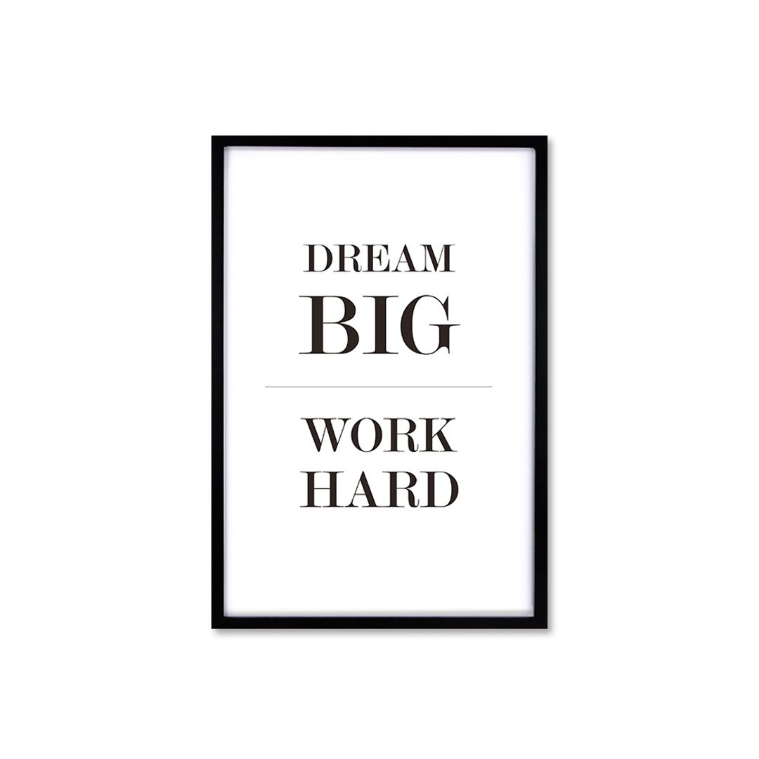 北欧风装饰画相框 Dream Big Work Hard 简约款 布置 摆设 画框 - 画框/相框 - 木头 黑色
