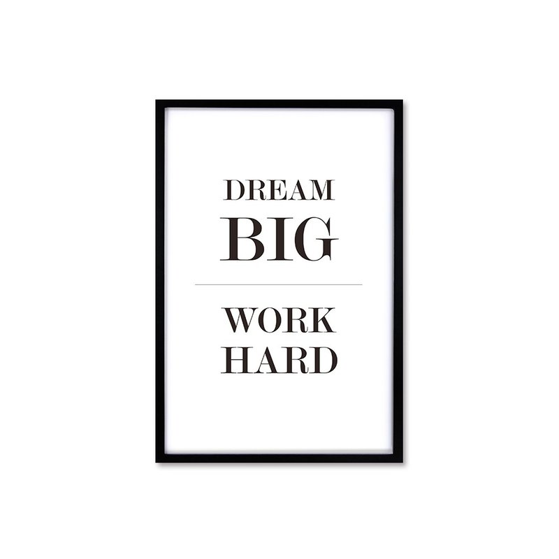 北欧风装饰画相框 Dream Big Work Hard 简约款 布置 摆设 画框 - 画框/相框 - 木头 黑色