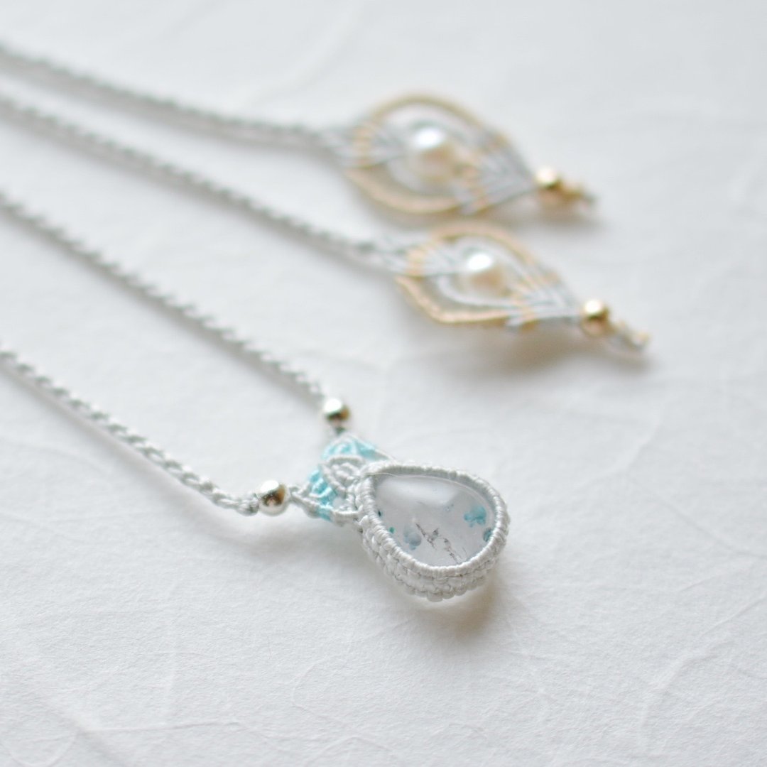 Gilalite in Quartz / Silk Necklace - 项链 - 宝石 蓝色