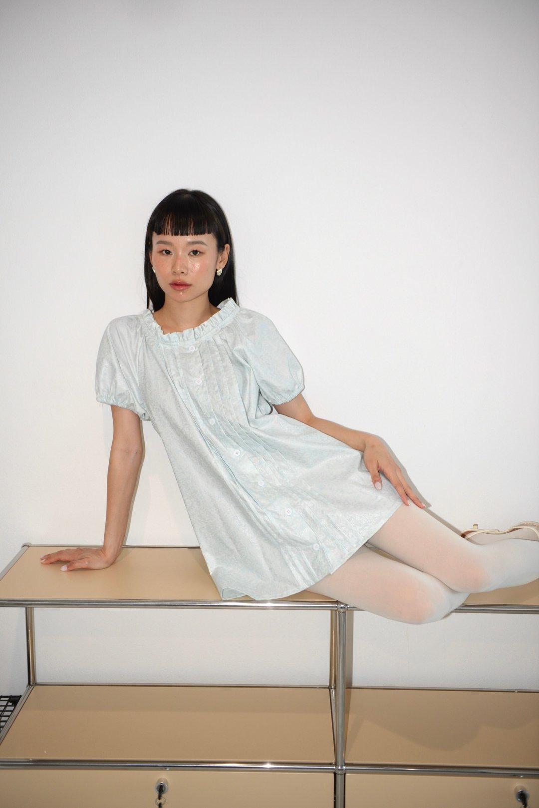 Mary dress 荷叶边打褶洋装 推荐商品 highestjump - 女装上衣 - 棉 