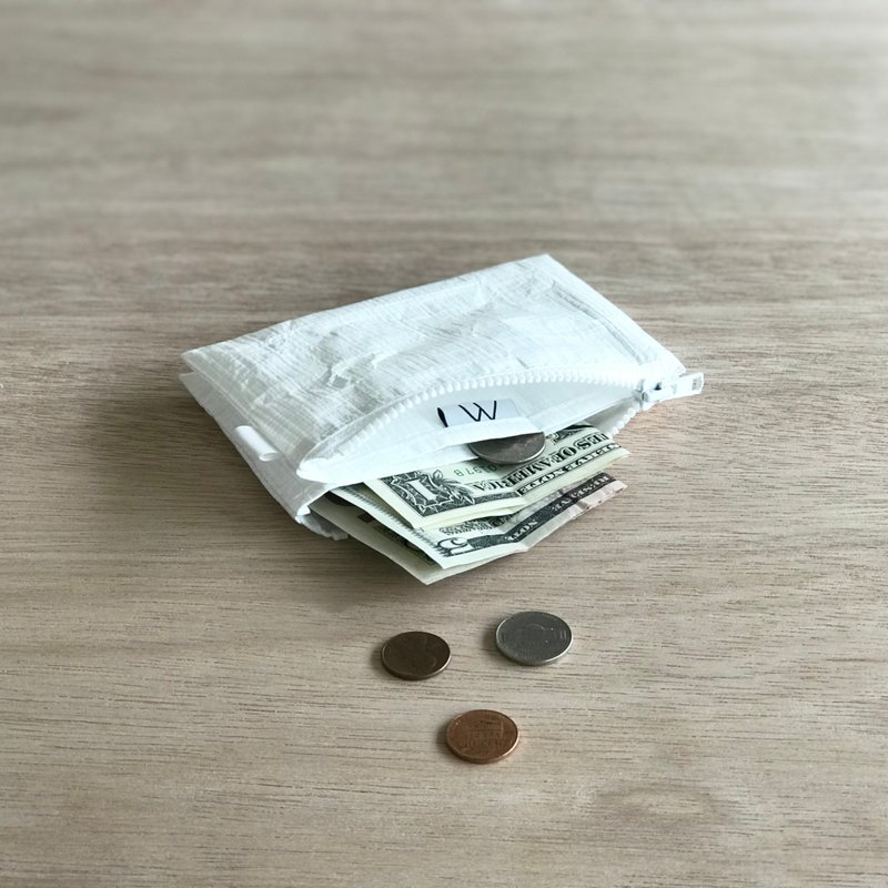 white【mini wallet】超軽量ポリエチレン素材 / ユニセックス - 皮夹/钱包 - 尼龙 白色