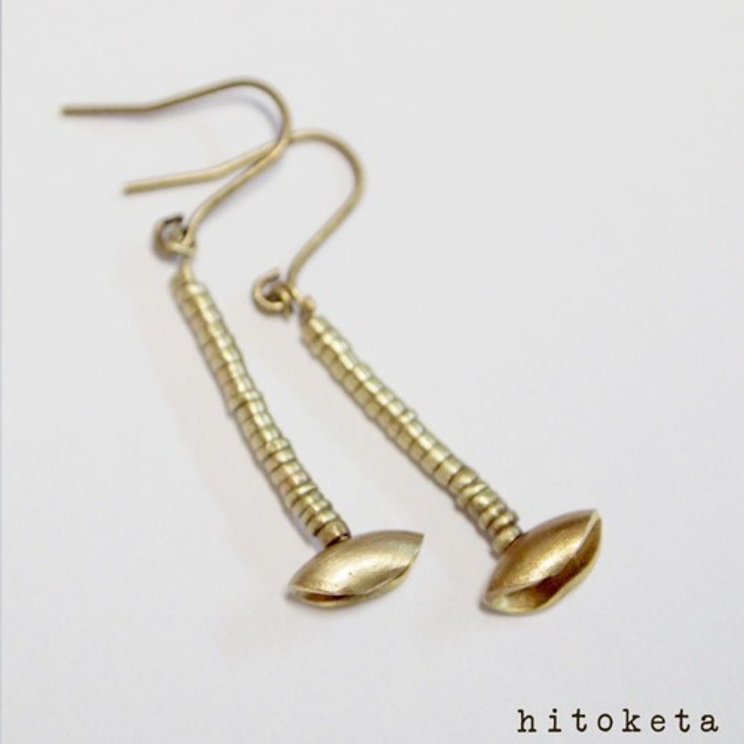 Plant earrings-akebi- - 耳环/耳夹 - 其他金属 