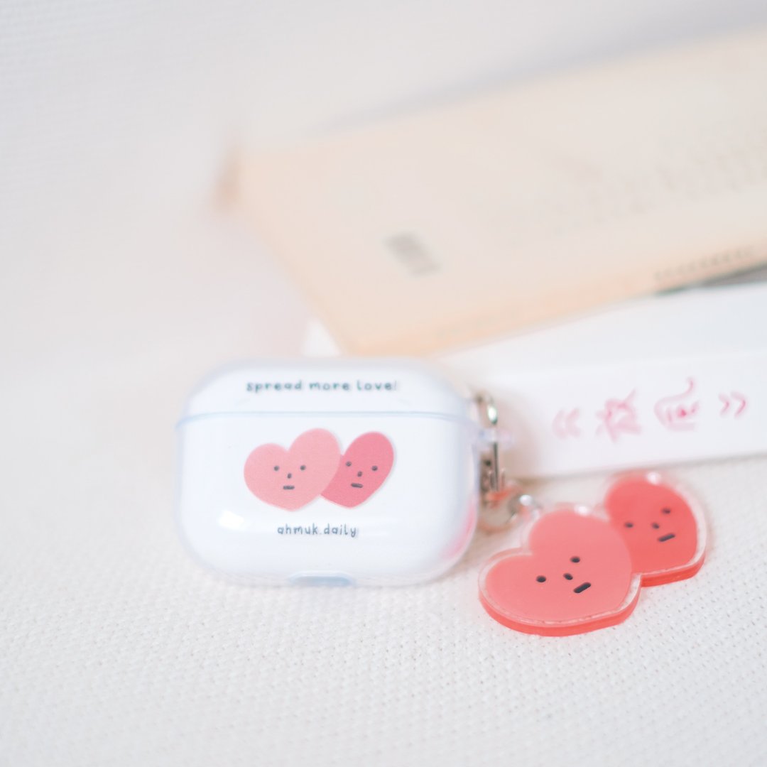 两颗小爱心 AIRPODS / PRO 防摔保护套 | 阿木日常 - 耳机收纳 - 塑料 