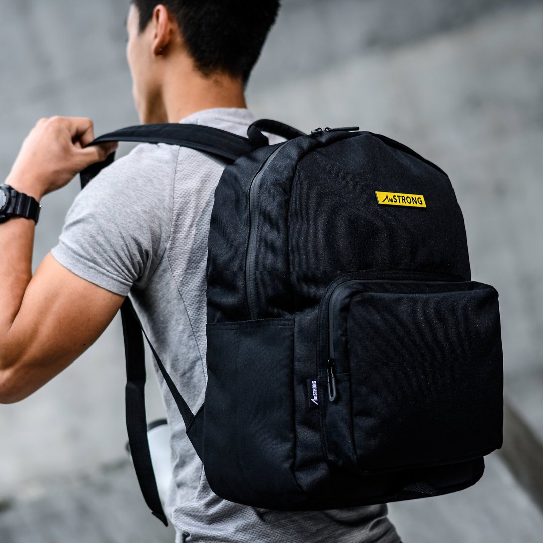 【香港设计】型格运动风 17L后背包 电脑包 | 01-BACKPACK 背包 - 后背包/双肩包 - 聚酯纤维 黑色