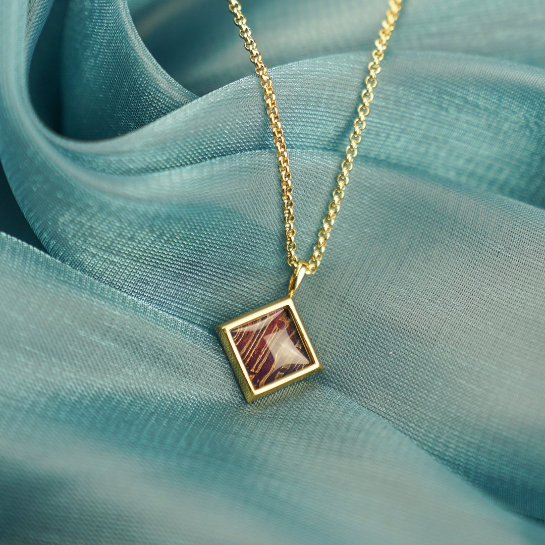 天铁项链 陨石项链 Meteorite Necklace Meteorite Pendant - 项链 - 贵金属 金色