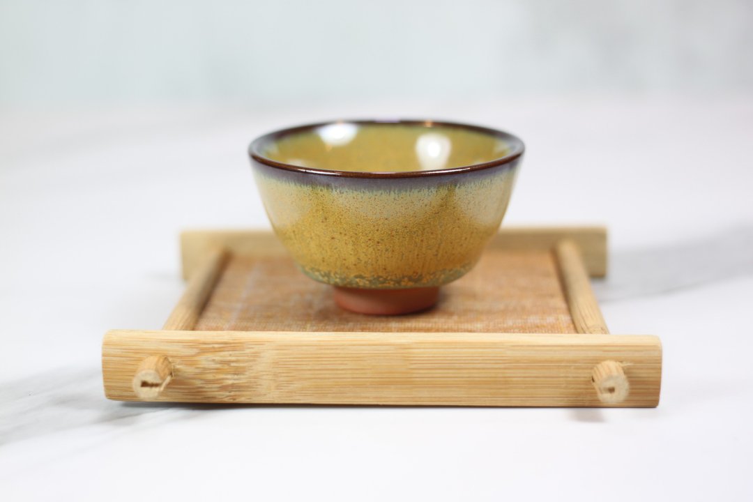 【钟声响起】黄花 天目釉 中式小茶杯 莺歌陶艺名家叶敏祥作品 - 茶具/茶杯 - 陶 