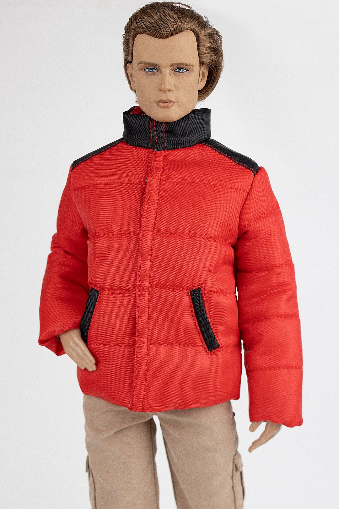 ELENPRIV Red jacket for 16 in Tonner Homme body dolls 12 FR Homme Ken male dolls - 玩具/玩偶 - 聚酯纤维 红色