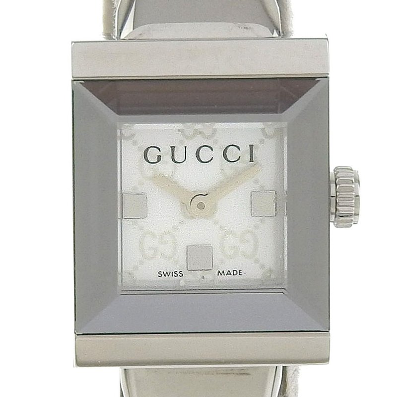【日本直送】Gucci GUCCI G-Frame 腕表 YA128.5 不锈钢 石英 指针式显示 白色贝壳纹表盘 женские【二手品】 - 女表 - 不锈钢 白色