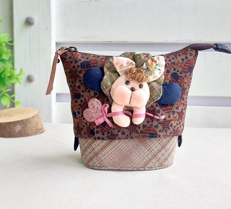 暖心兔多功能伸缩小包|笔袋 - 铅笔盒/笔袋 - 棉．麻 多色