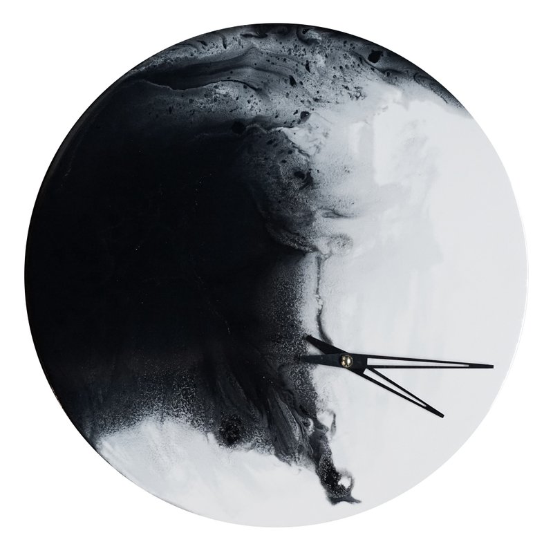 Wing in Angel・White in Black・Clock n Clock・Stop n Walk  天使の翼 30cm - 时钟/闹钟 - 木头 黑色