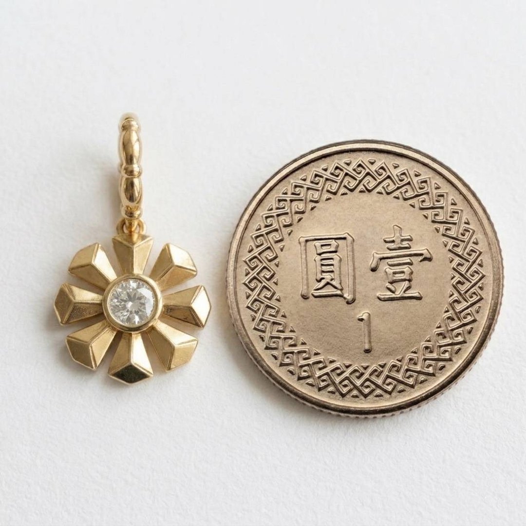 14K&18K 高质感 K 金 钻石坠饰 非包金 非镀色 黄 K 金\白 K 金\玫瑰金 - 项链 - 24k 金 金色