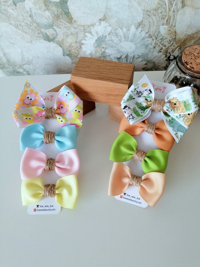 Teacup puppy dog bows, 4 topknot bows, tiny dog hair bows, Yorkie, Shih Tzu, Pom - 衣/帽 - 其他材质 多色