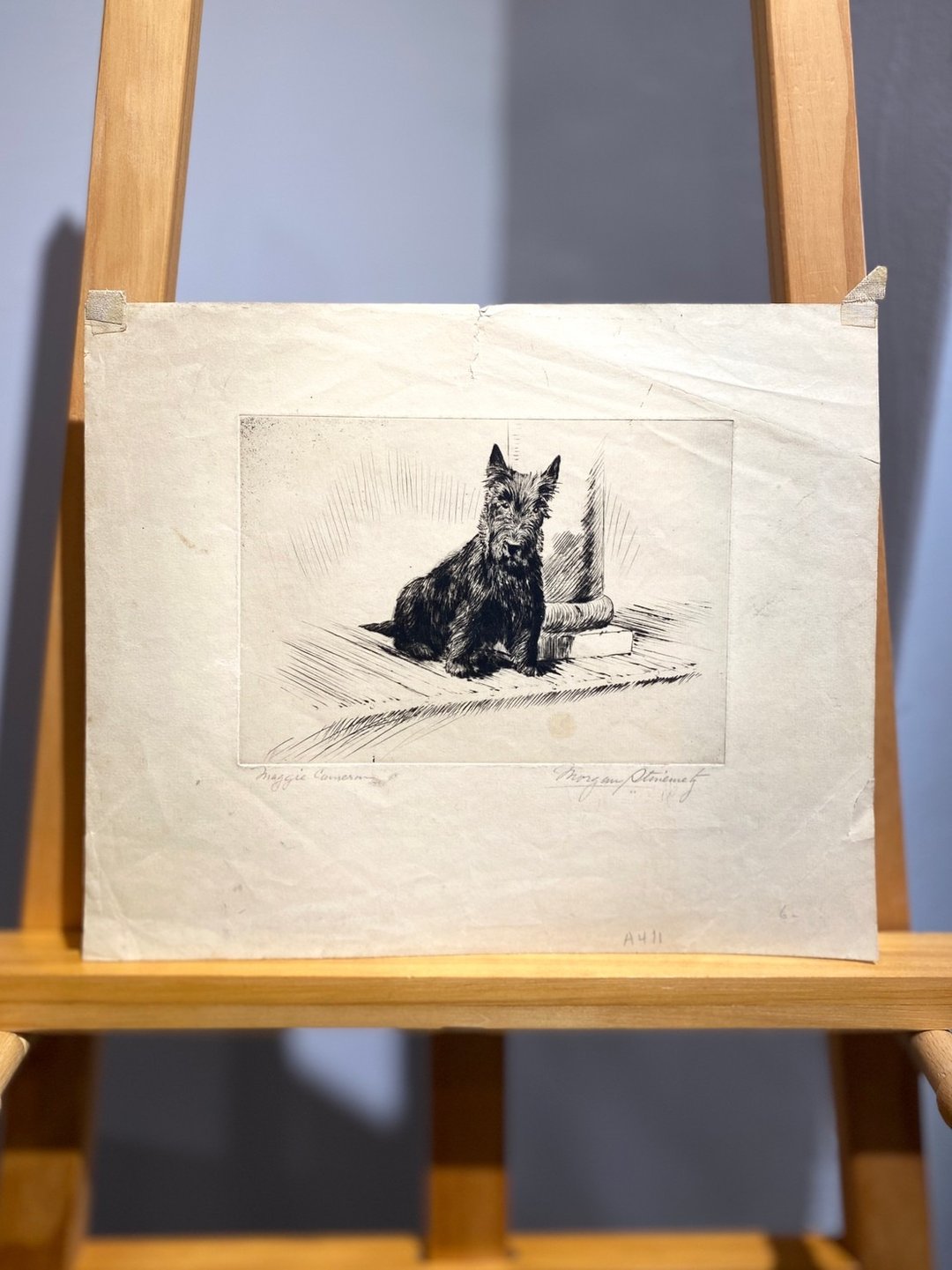 华盛顿DC艺术家Morgan Stinemetz-苏格兰梗犬-蚀刻版画-Etching - 海报/装饰画/版画 - 纸 白色